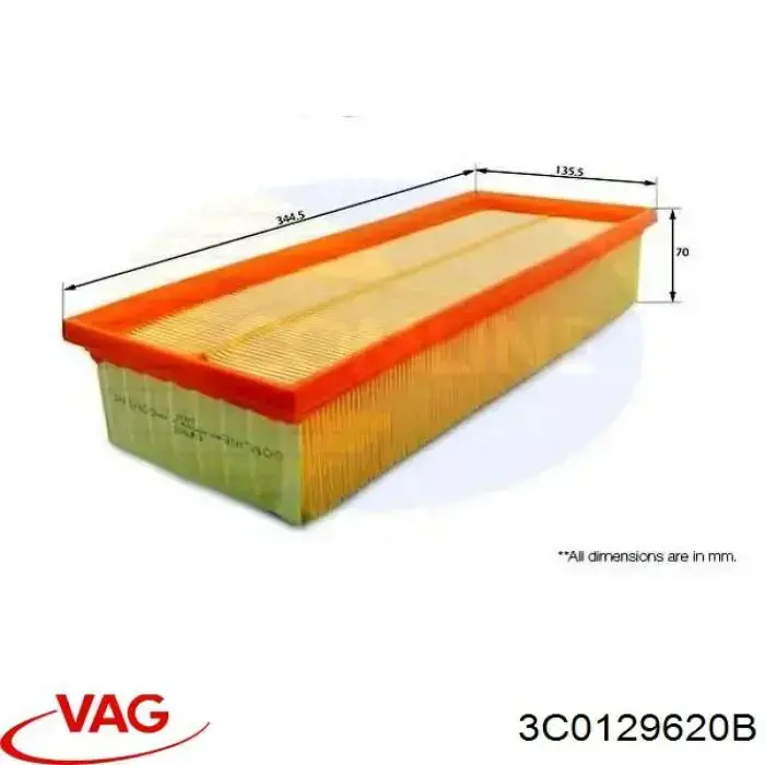 3C0129620B VAG Filtr powietrza