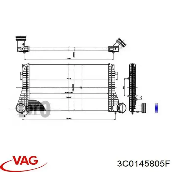 Chłodnica intercoolera 3C0145805F VAG
