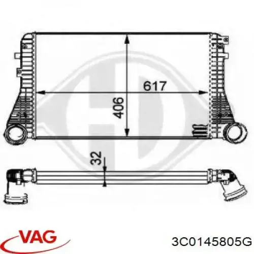 3C0145805G VAG Chłodnica intercoolera