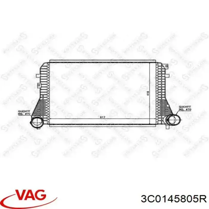 Do koszyka 3C0145805R VAG Chłodnica intercoolera