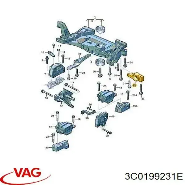 Do koszyka 3C0199231E VAG Silentblock przedniego wahacza dolnego