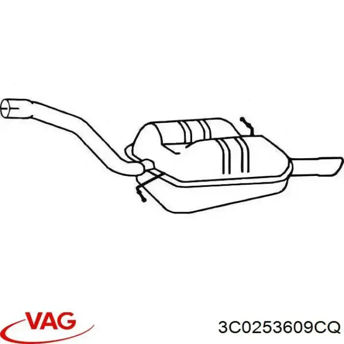 Tłumik, tylna część VAG 3C0253609CQ cena, od 220,08 USD