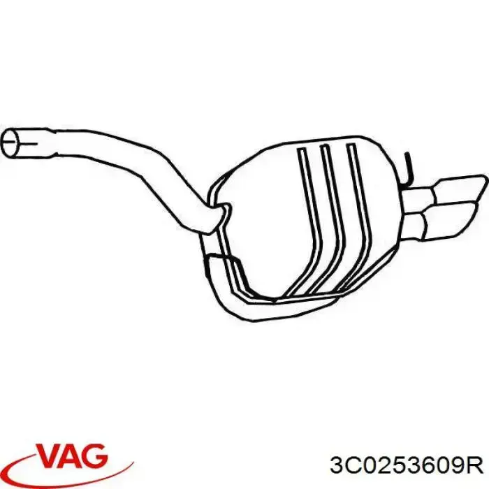 Tłumik, tylna część VAG 3C0253609R cena, od 221,32 USD