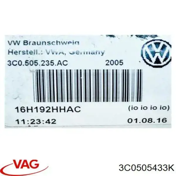 3C0505433K VAG Czop (zwortnica) tylny lewy