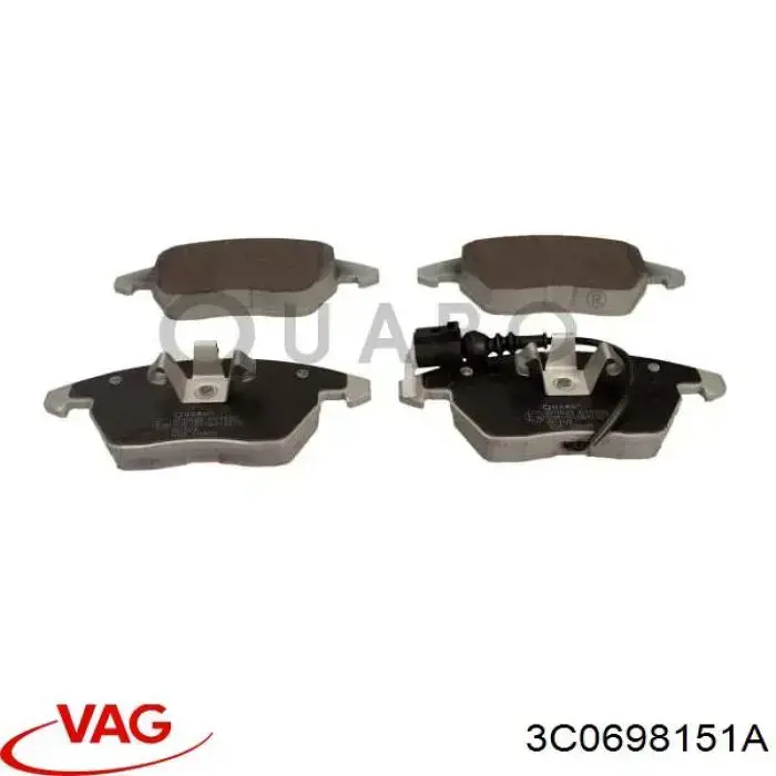 Klocki hamulcowe przednie tarczowe 3C0698151A VAG