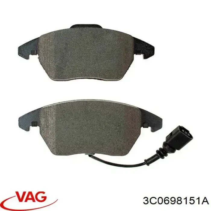 Klocki hamulcowe przednie tarczowe 3C0698151A VAG