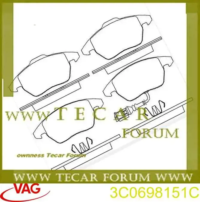 3C0698151C VAG Klocki hamulcowe przednie tarczowe