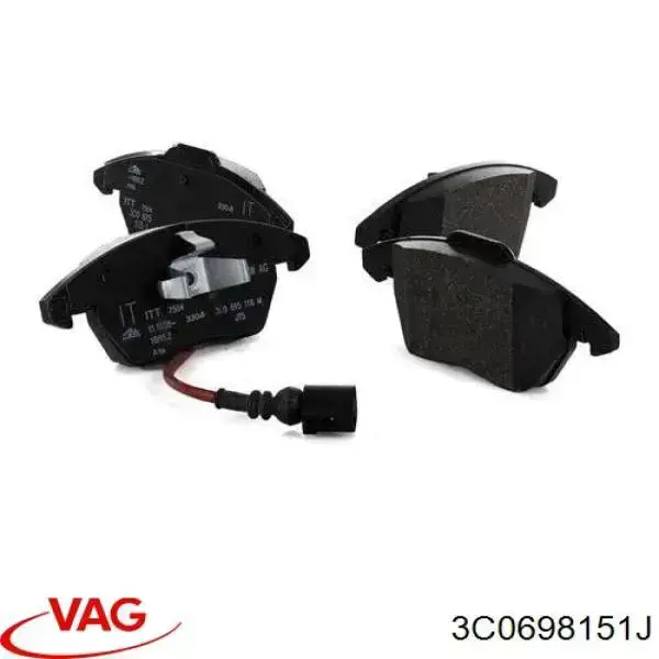 Klocki hamulcowe przednie tarczowe VAG 3C0698151J cena, od 56,19 USD