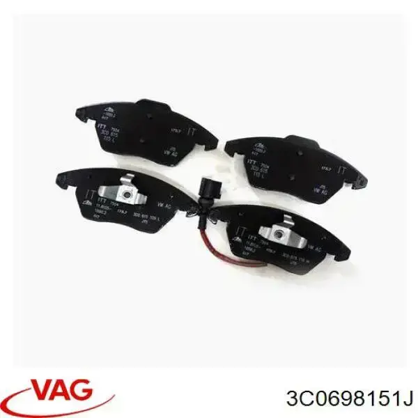 Do koszyka 3C0698151J VAG Klocki hamulcowe przednie tarczowe