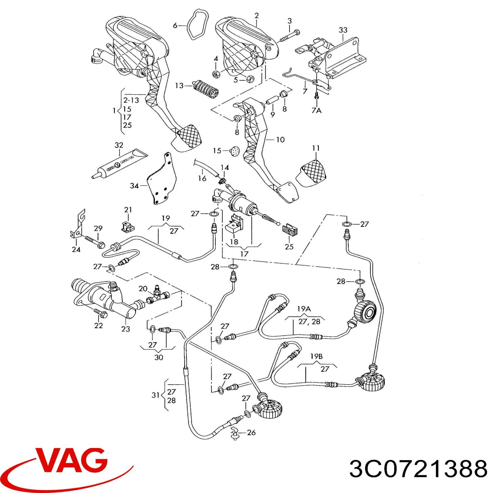 Cylinder sprzęgła główny VAG 3C0721388 cena, od 62,45 USD