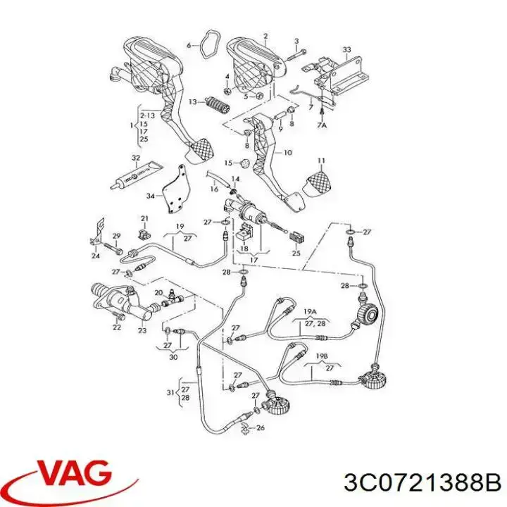 Cylinder sprzęgła główny VAG 3C0721388B cena, od 62,45 USD