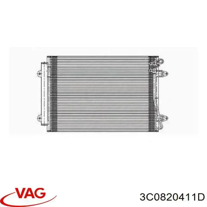 Chłodnica klimatyzacji VAG 3C0820411D cena, od 108,83 USD