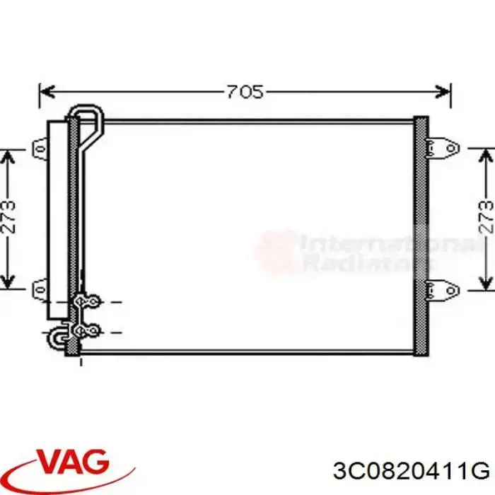 Chłodnica klimatyzacji VAG 3C0820411G cena, od 76,12 USD