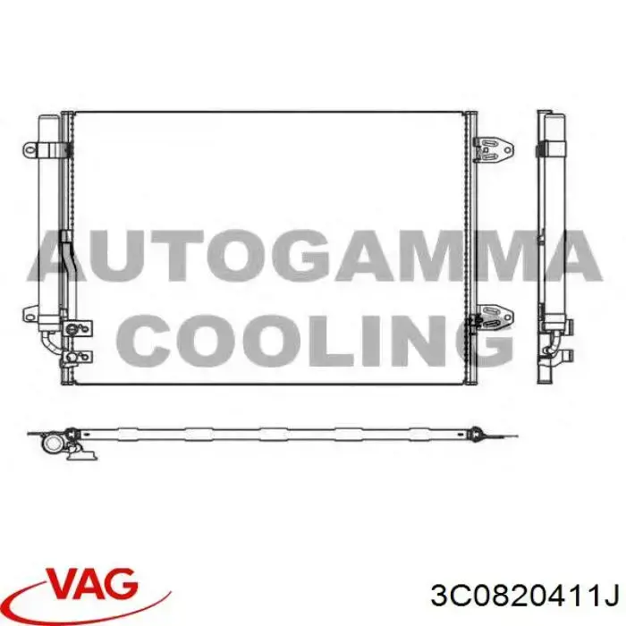 Chłodnica klimatyzacji VAG 3C0820411J cena, od 76,72 USD