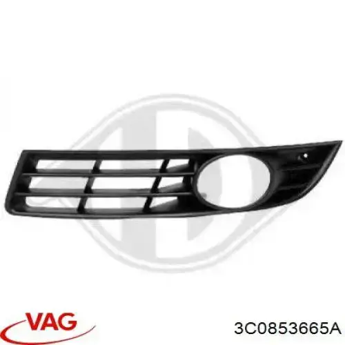 3C0853665A VAG Zaślepka (kratki) lamp przeciwmgielnych zderzaka przedniego lewa