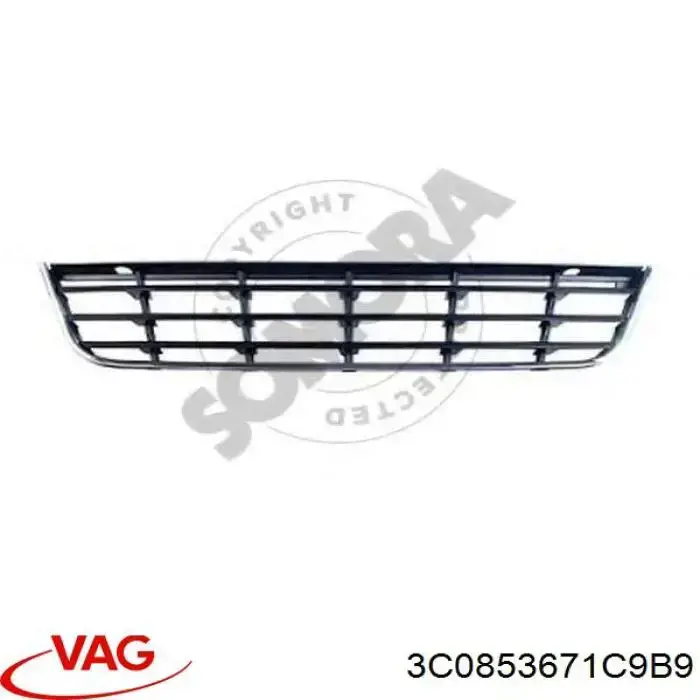 3C0853671C9B9 VAG Kratka zderzaka przedniego środkowa
