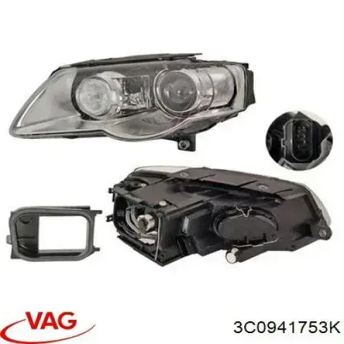 Reflektor lewy VAG 3C0941753K cena, od 439,26 USD