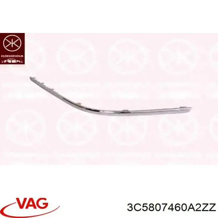 3C5807460A2ZZ VAG Listwa ochronna zderzaka tylnego prawa
