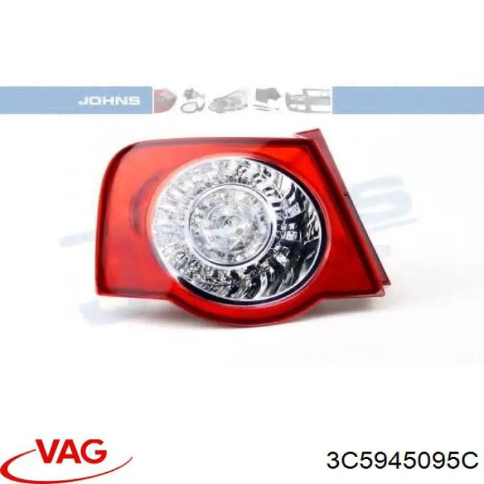 Lampa zespolona tylna lewa zewnętrzna VAG 3C5945095C cena, od 91,94 USD