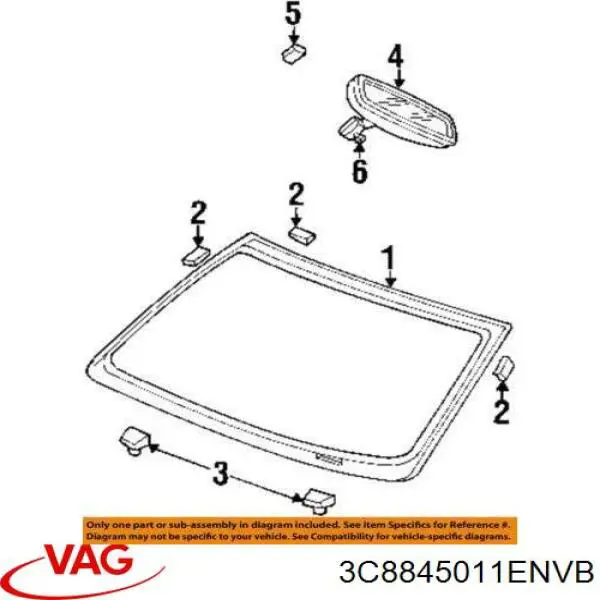 Do koszyka 3C8845011ENVB VAG Szyba przednia