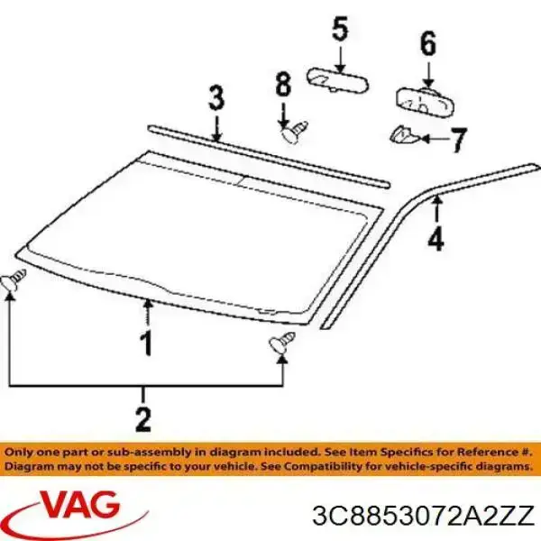 3C8853072A2ZZ VAG listwa ochronna drzwi przednich prawych