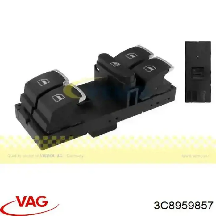 Panel przyciskowy sterowania podnośnikiem szyby przedni lewy VAG 3C8959857 cena, od 28,06 USD