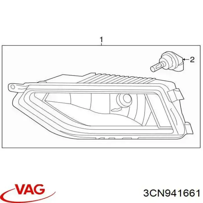Lampa przeciwmgielna lewa VAG 3CN941661 cena, od 31,37 USD