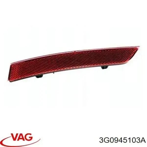 3G0945103A VAG Lampa odblaskowa zderzaka tylnego lewa