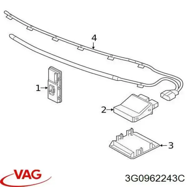 Do koszyka 3G0962243C VAG Sterownik klapy bagażnika (3/5 drzwi tylnych)