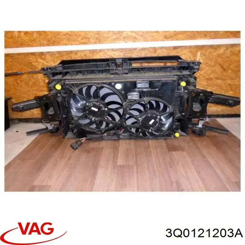 Dyfuzor chłodnicy, w komplecie z silnikiem i wirnikiem VAG 3Q0121203A cena, od 68,64 USD