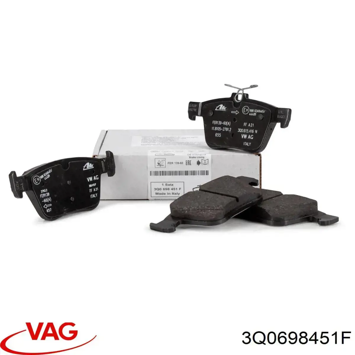 Okładziny (klocki) do hamulców tarczowych tylne VAG 3Q0698451F cena, od 28,52 USD