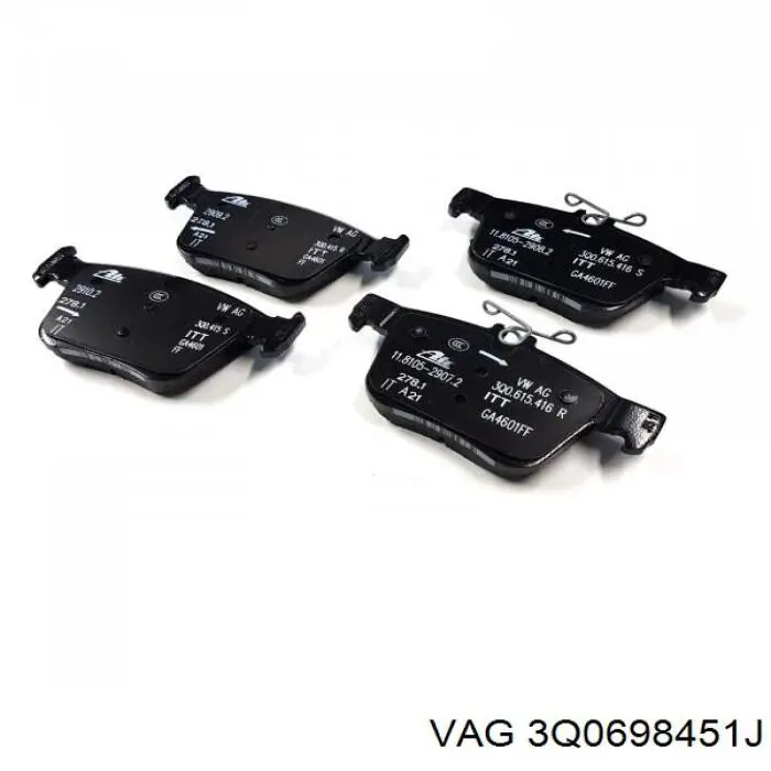 Okładziny (klocki) do hamulców tarczowych tylne VAG 3Q0698451J cena, od 28,52 USD