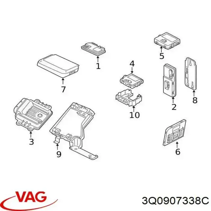 Sterownik oświetleniem adaptacyjnym VAG 3Q0907338C cena, od 93,64 USD
