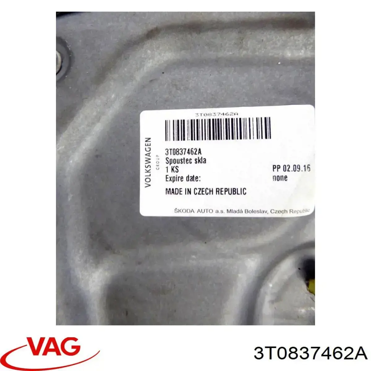 Do koszyka 3T0837462A VAG Mechanizm podnoszenia szyby drzwi przednich prawych