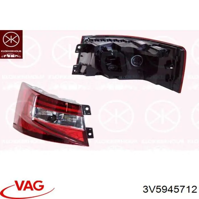 3V5945712 VAG Lampa zespolona tylna prawa zewnętrzna