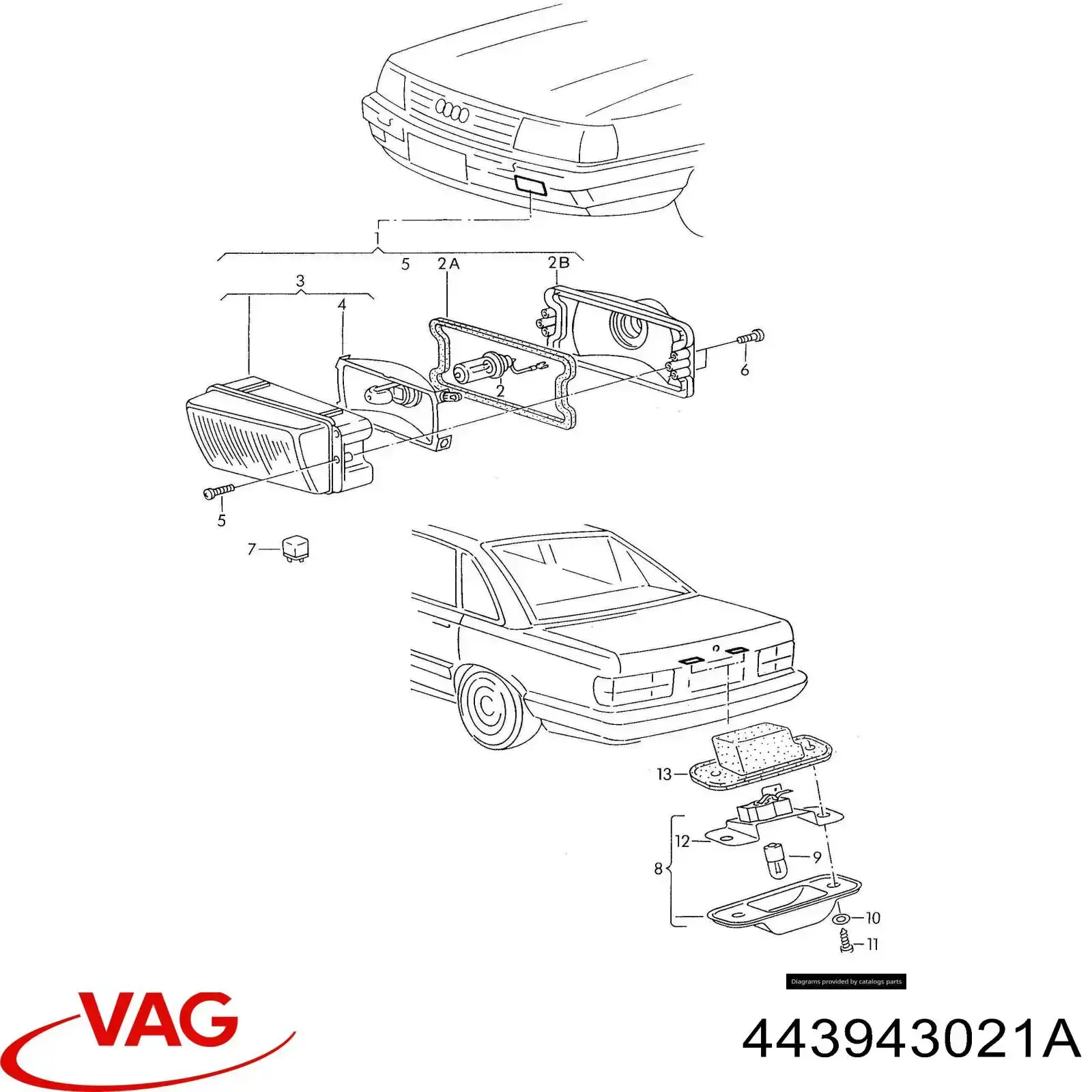 Lampa oświetlenia tylnej tablicy rejestracyjnej Audi 100 C3 sedana (44, 44Q) (1982 - 1990) cena, od  