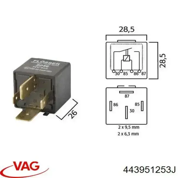 443951253J VAG Przekaźnik wentylatora