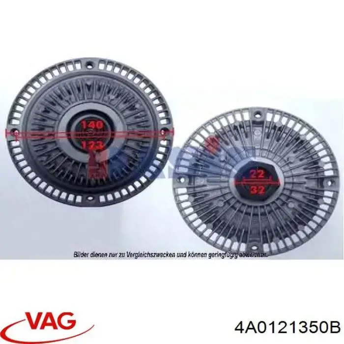 Sprzęgło wiskotyczne wentylatora chłodzenia VAG 4A0121350B cena, od 73,14 USD