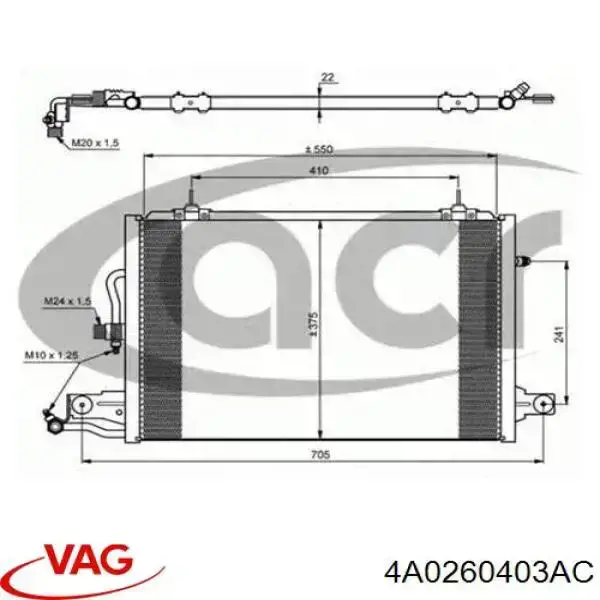 Chłodnica klimatyzacji VAG 4A0260403AC cena, od 71,04 USD