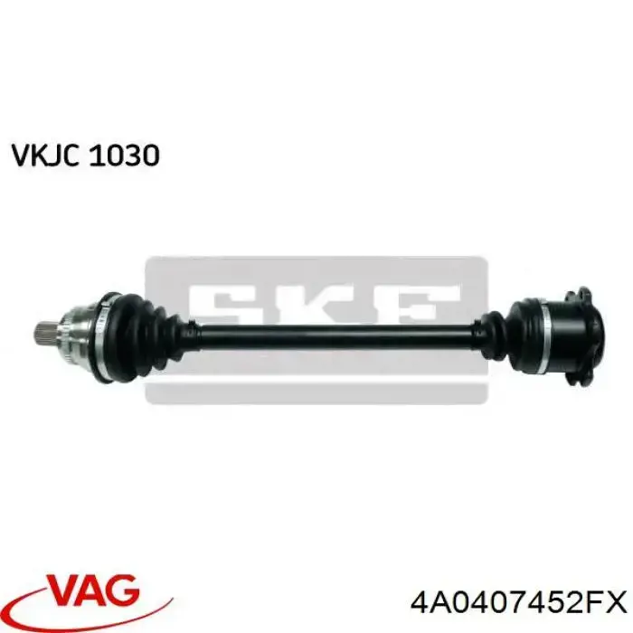 Półoś napędowa przednia lewa VAG 4A0407452FX cena, od 71,54 USD