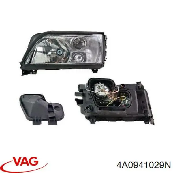 Do koszyka 4A0941029N VAG Reflektor lewy