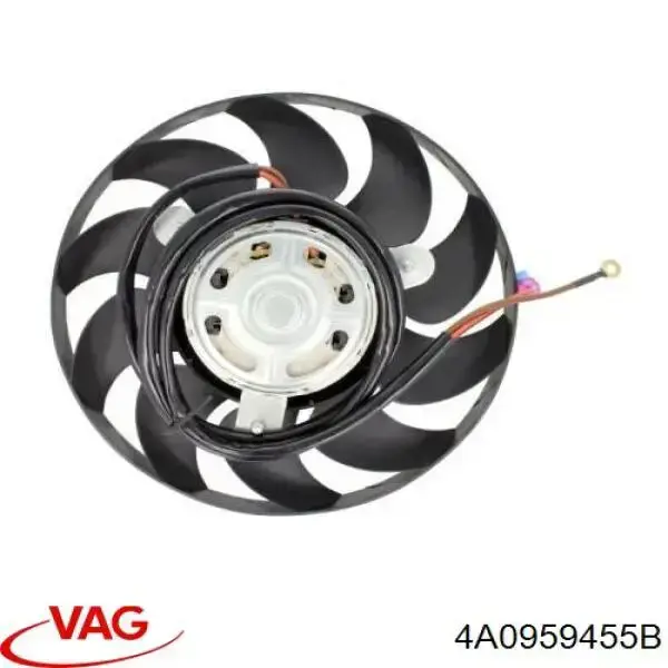 Do koszyka 4A0959455B VAG Wentylator elektryczny układu chłodzenia kompletny (silnik+wirnik)