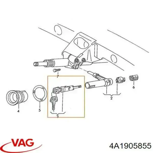 Do koszyka 4A1905855 VAG Wkładka stacyjki zapłonowej