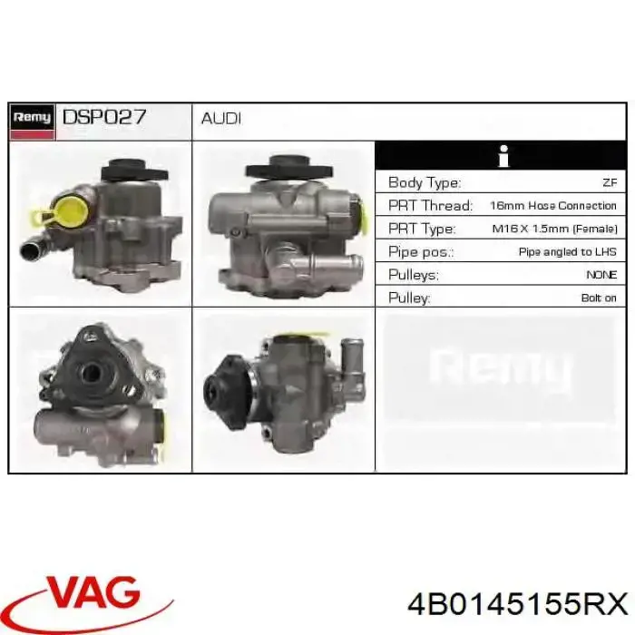 4B0145155RX VAG Pompa wspomagania hydraulicznego kierownicy