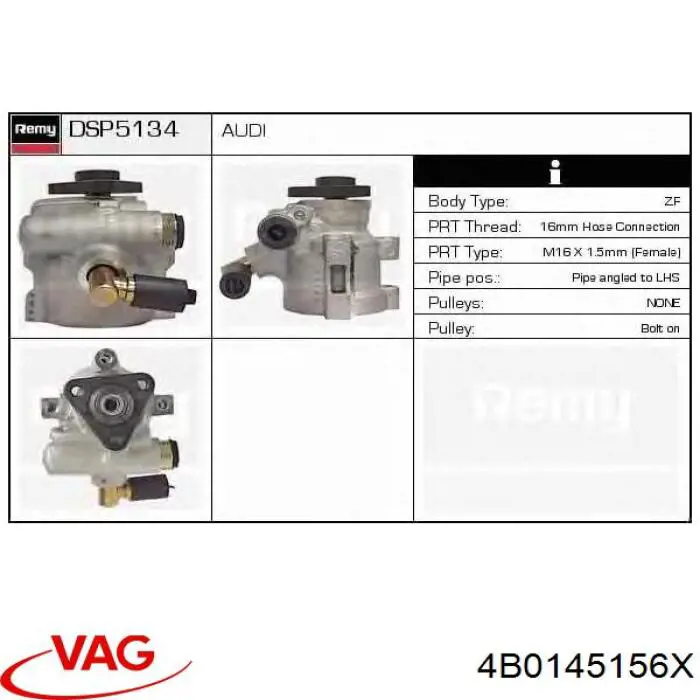 4B0145156X VAG Pompa wspomagania hydraulicznego kierownicy