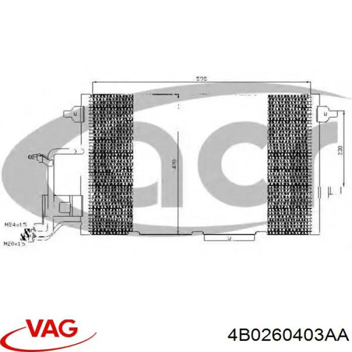 Chłodnica klimatyzacji VAG 4B0260403AA cena, od 99,31 USD