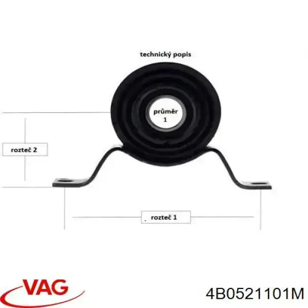 4B0521101M VAG Łożysko podwieszane wału Cardana