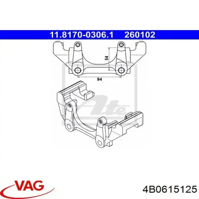 Jarzmo zacisku hamulcowego przedniego VAG 4B0615125 cena, od 32,04 USD