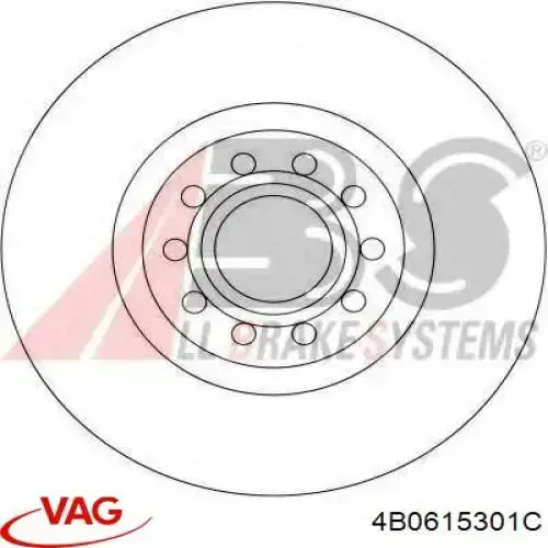 4B0615301C VAG Tarcza hamulcowa przednia