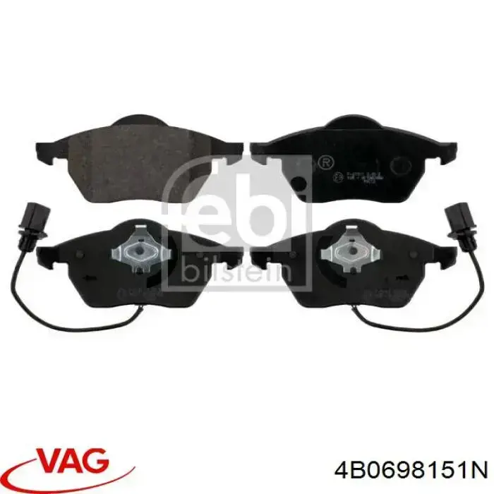 Klocki hamulcowe przednie tarczowe VAG 4B0698151N cena, od 31,84 USD